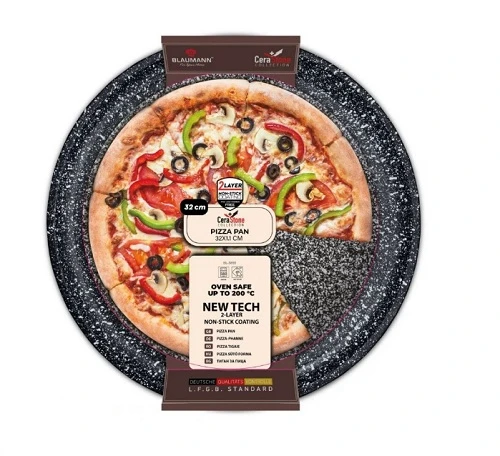 Tava pizza otel carbon Blaumann Cerastone dimensiune 32x1.1 cm